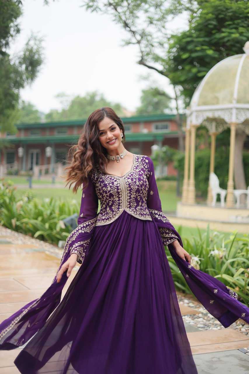 YNF FAUX BLOOMING KESH132 9202 GOWNS WHOLESALE WEDDING EMBROIDERY ANARKALI GOWNS MANUFACTURER