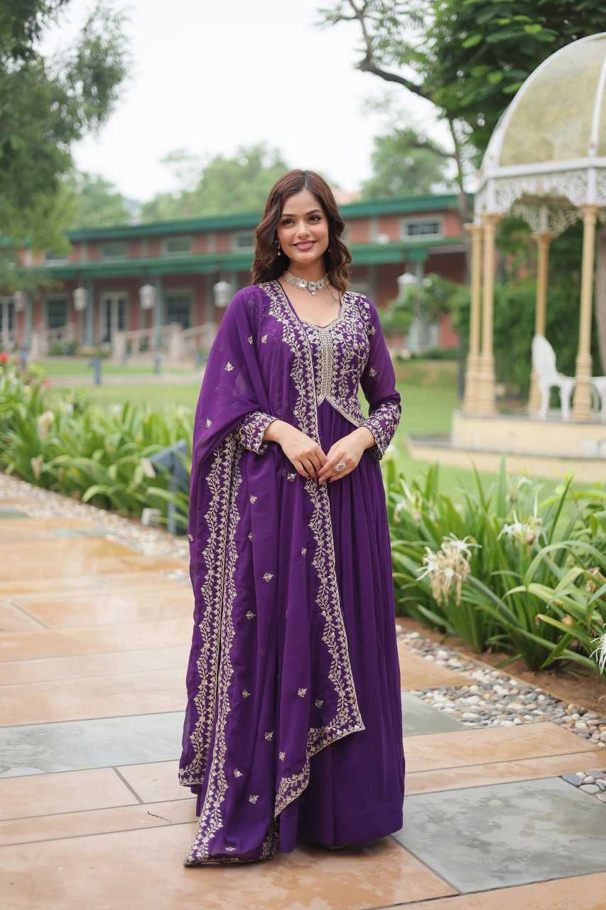 YNF FAUX BLOOMING KESH132 9202 GOWNS WHOLESALE WEDDING EMBROIDERY ANARKALI GOWNS MANUFACTURER