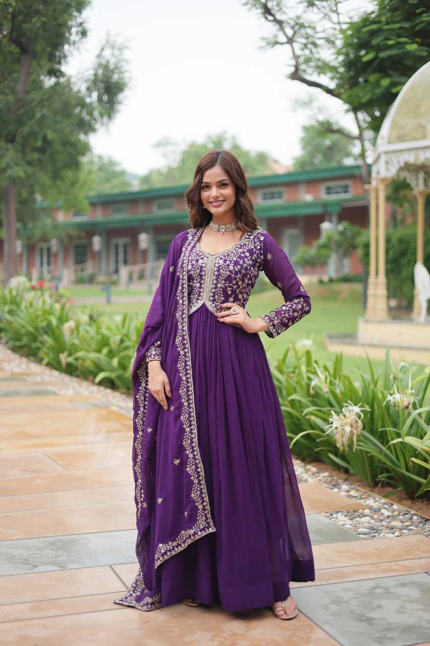 YNF FAUX BLOOMING KESH132 9202 GOWNS WHOLESALE WEDDING EMBROIDERY ANARKALI GOWNS MANUFACTURER