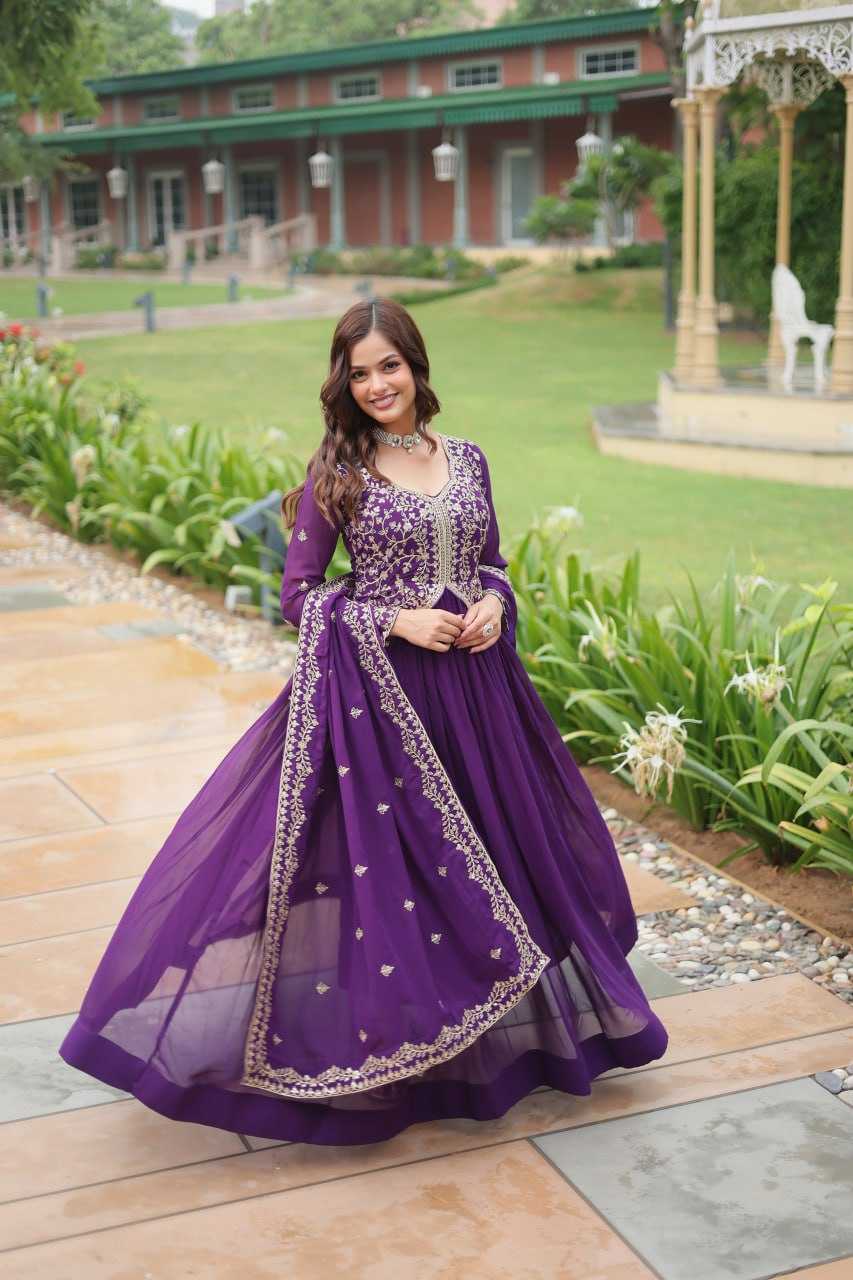 YNF FAUX BLOOMING KESH132 9202 GOWNS WHOLESALE WEDDING EMBROIDERY ANARKALI GOWNS MANUFACTURER