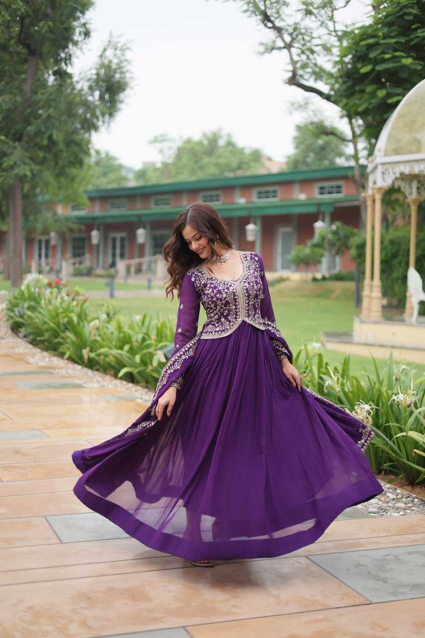 YNF FAUX BLOOMING KESH132 9202 GOWNS WHOLESALE WEDDING EMBROIDERY ANARKALI GOWNS MANUFACTURER