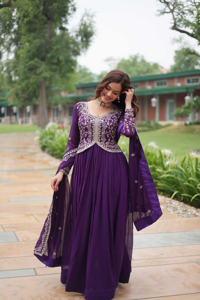 YNF FAUX BLOOMING KESH132 9202 GOWNS WHOLESALE WEDDING EMBROIDERY ANARKALI GOWNS MANUFACTURER