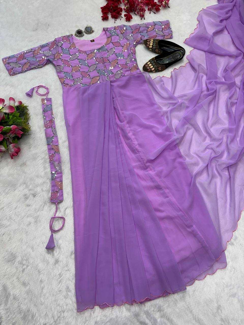 YNF FAUX GEORGETTE KESH224 218 GOWNS SAREES WHOLESALE PRINTED GEORGETTE FANCY SAREES GOWNS MANUFACTURER