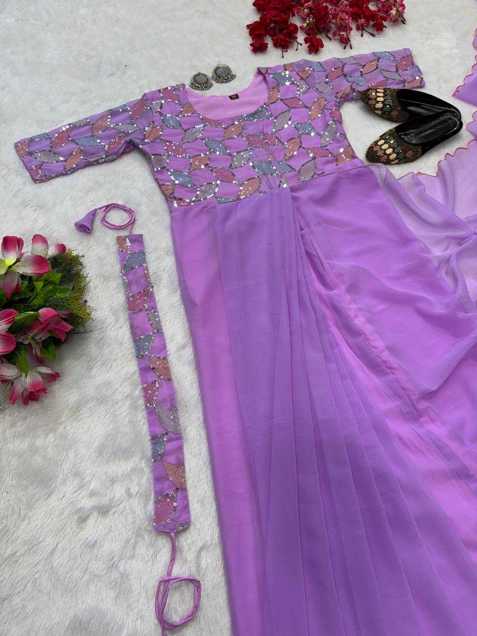 YNF FAUX GEORGETTE KESH224 218 GOWNS SAREES WHOLESALE PRINTED GEORGETTE FANCY SAREES GOWNS MANUFACTURER