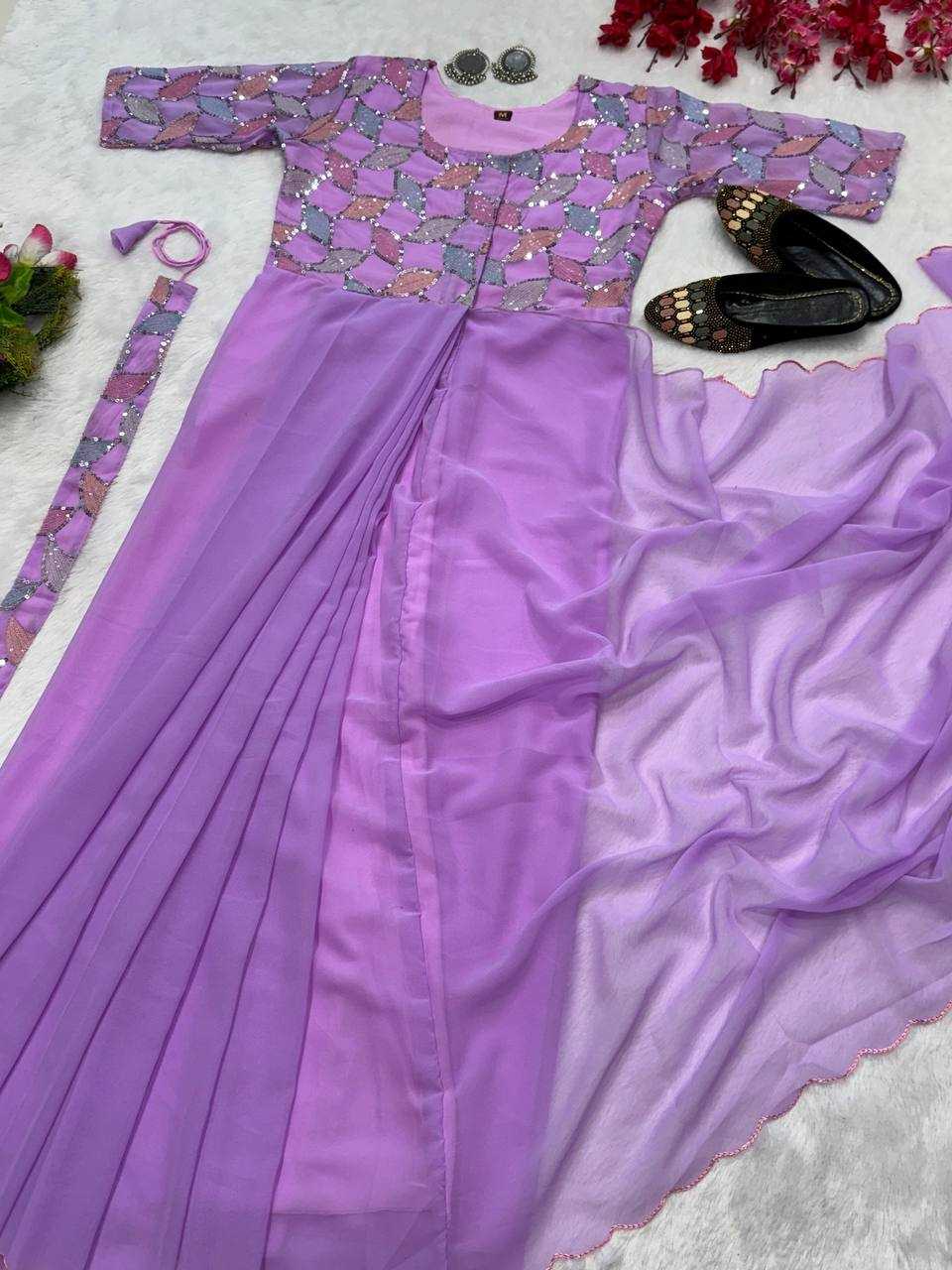 YNF FAUX GEORGETTE KESH224 218 GOWNS SAREES WHOLESALE PRINTED GEORGETTE FANCY SAREES GOWNS MANUFACTURER