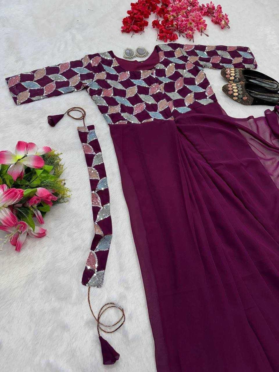 YNF FAUX GEORGETTE KESH224 218 GOWNS SAREES WHOLESALE PRINTED GEORGETTE FANCY SAREES GOWNS MANUFACTURER