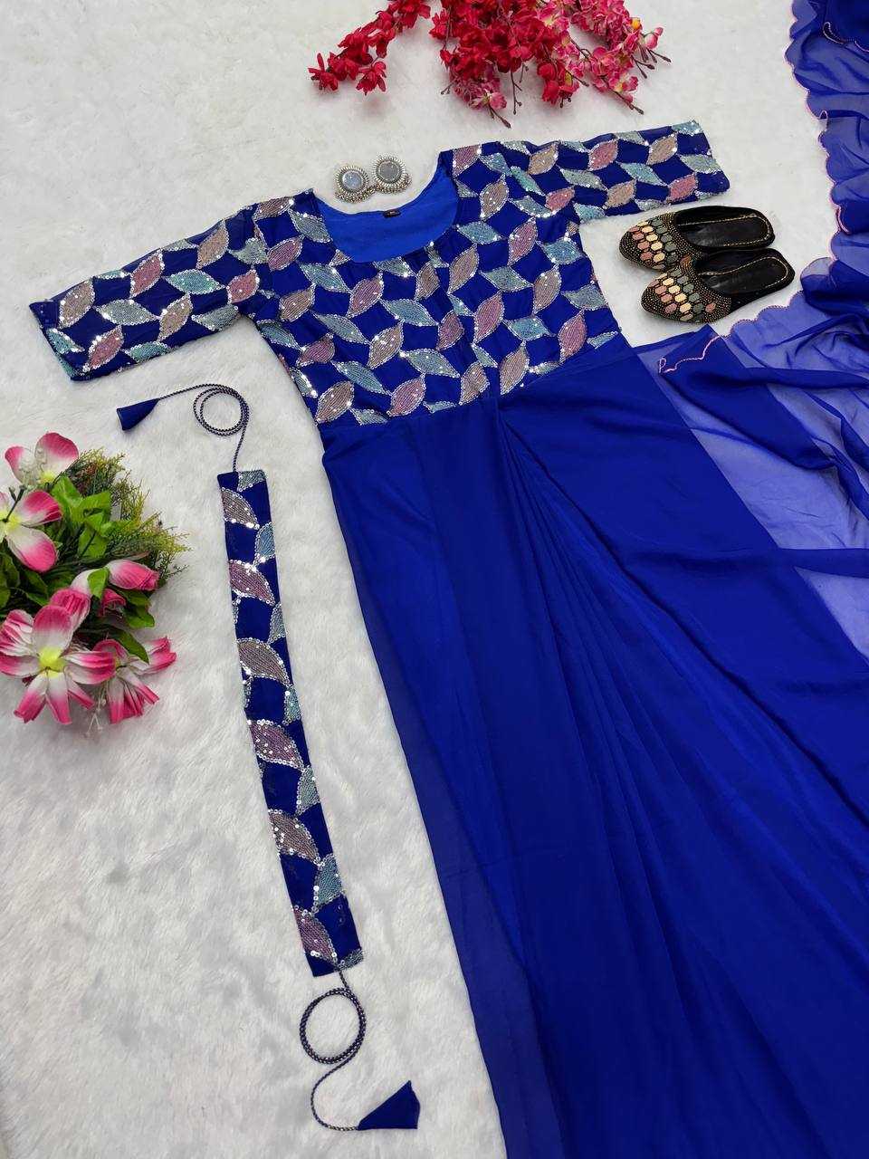 YNF FAUX GEORGETTE KESH224 218 GOWNS SAREES WHOLESALE PRINTED GEORGETTE FANCY SAREES GOWNS MANUFACTURER