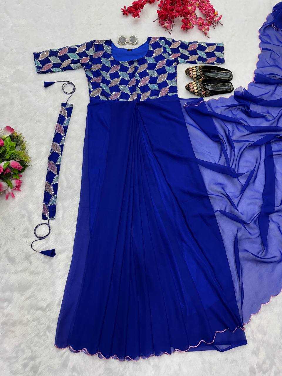 YNF FAUX GEORGETTE KESH224 218 GOWNS SAREES WHOLESALE PRINTED GEORGETTE FANCY SAREES GOWNS MANUFACTURER