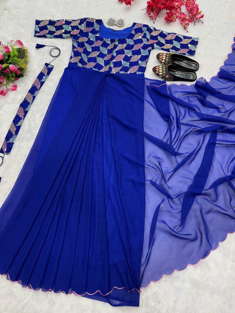 YNF FAUX GEORGETTE KESH224 218 GOWNS SAREES WHOLESALE PRINTED GEORGETTE FANCY SAREES GOWNS MANUFACTURER