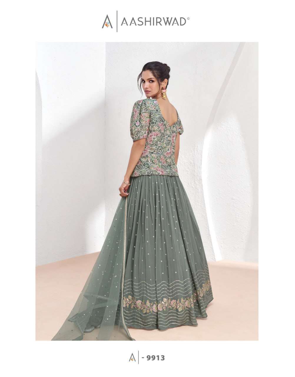 YNF GEORGETTE AASHIRWAD KESH233 AARZOO CLOTHING BRANDS WHOLESALE SUIT ADN DRESS MANUFACTURER