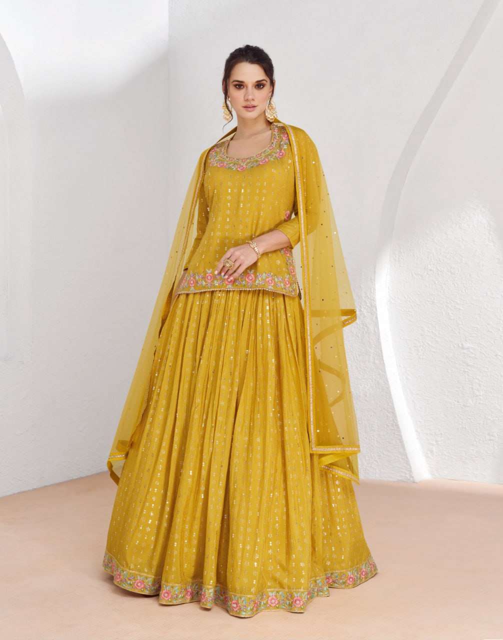 YNF GEORGETTE AASHIRWAD KESH233 AARZOO CLOTHING BRANDS WHOLESALE SUIT ADN DRESS MANUFACTURER