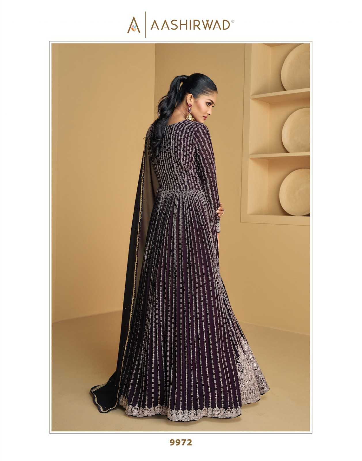 YNF GEORGETTE AASHIRWAD KESH233 TAREEF CLOTHING BRANDS WHOLESALE GOWNS MANUFACTURER