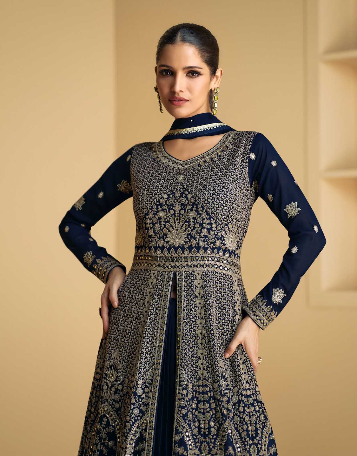 YNF GEORGETTE AASHIRWAD KESH233 TAREEF CLOTHING BRANDS WHOLESALE GOWNS MANUFACTURER