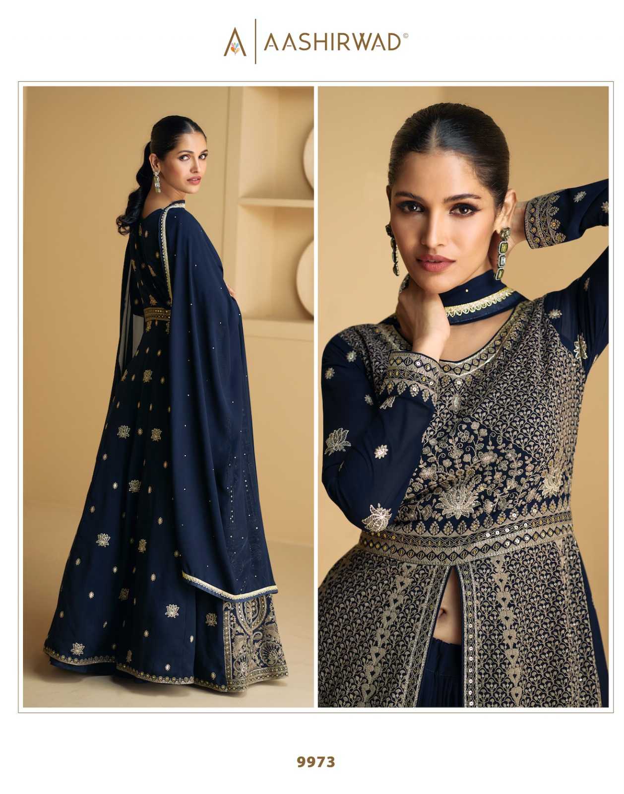 YNF GEORGETTE AASHIRWAD KESH233 TAREEF CLOTHING BRANDS WHOLESALE GOWNS MANUFACTURER