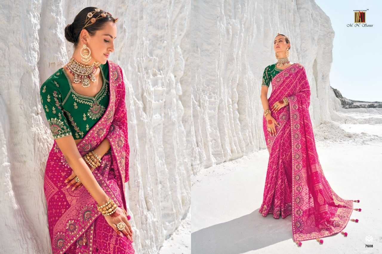 YNF GEORGETTE M.N KESH113 POSHAK VOL -1 CLOTHING BRANDS WHOLESALE SAREES MANUFACTURER