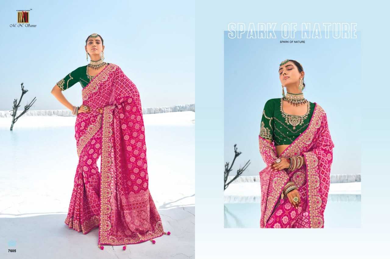 YNF GEORGETTE M.N KESH113 POSHAK VOL -1 CLOTHING BRANDS WHOLESALE SAREES MANUFACTURER