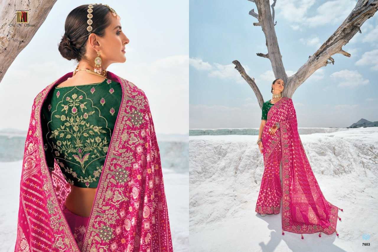 YNF GEORGETTE M.N KESH113 POSHAK VOL -1 CLOTHING BRANDS WHOLESALE SAREES MANUFACTURER