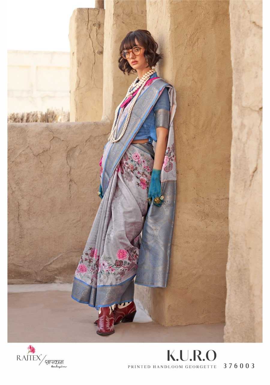 YNF GEORGETTE RAJ TEX KESH235 K.U.R.O CLOTHING BRANDS WHOLESALE SAREE MANUFACTURER