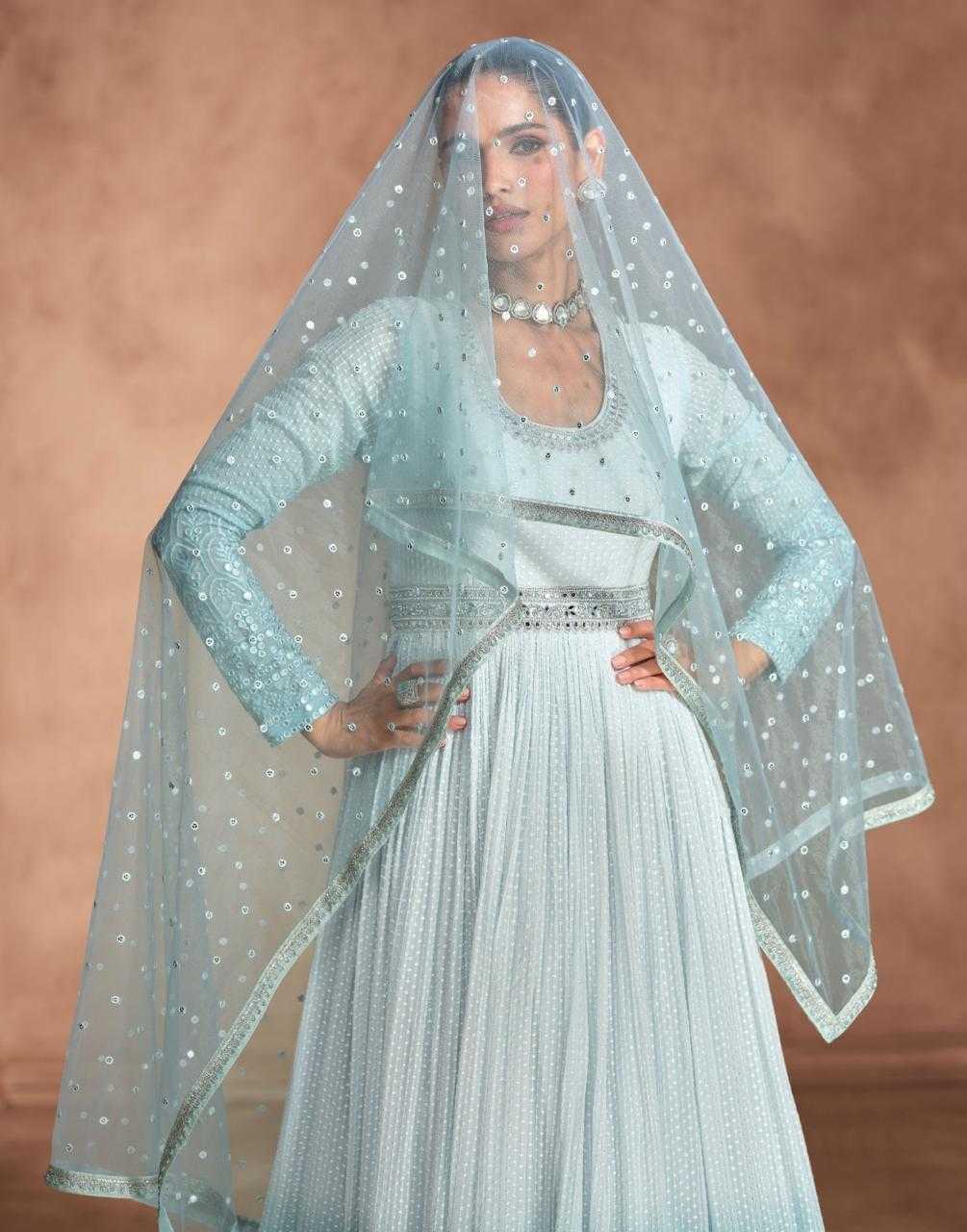 YNF GEORGETTE SAYURI KESH233 IZHAAR CLOTHING BRANDS WHOLESALE GOWNS MANUFACTURER