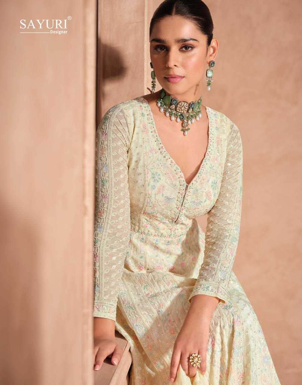 YNF GEORGETTE SAYURI KESH233 IZHAAR CLOTHING BRANDS WHOLESALE GOWNS MANUFACTURER