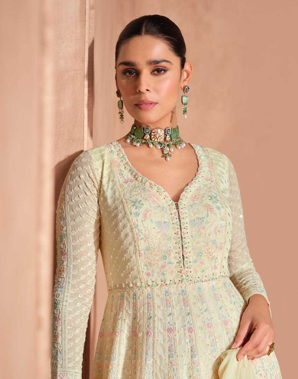 YNF GEORGETTE SAYURI KESH233 IZHAAR CLOTHING BRANDS WHOLESALE GOWNS MANUFACTURER