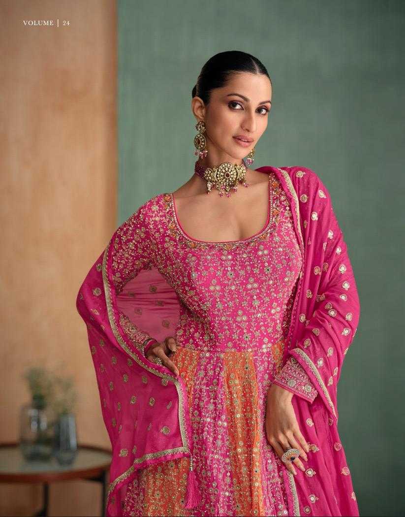 YNF GEORGETTE SAYURI KESH233 RANG CLOTHING BRANDS WHOLESALE GOWNS MANUFACTURER