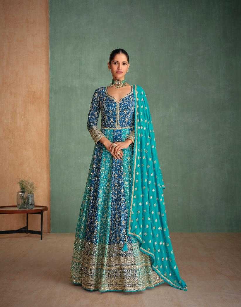 YNF GEORGETTE SAYURI KESH233 RANG CLOTHING BRANDS WHOLESALE GOWNS MANUFACTURER