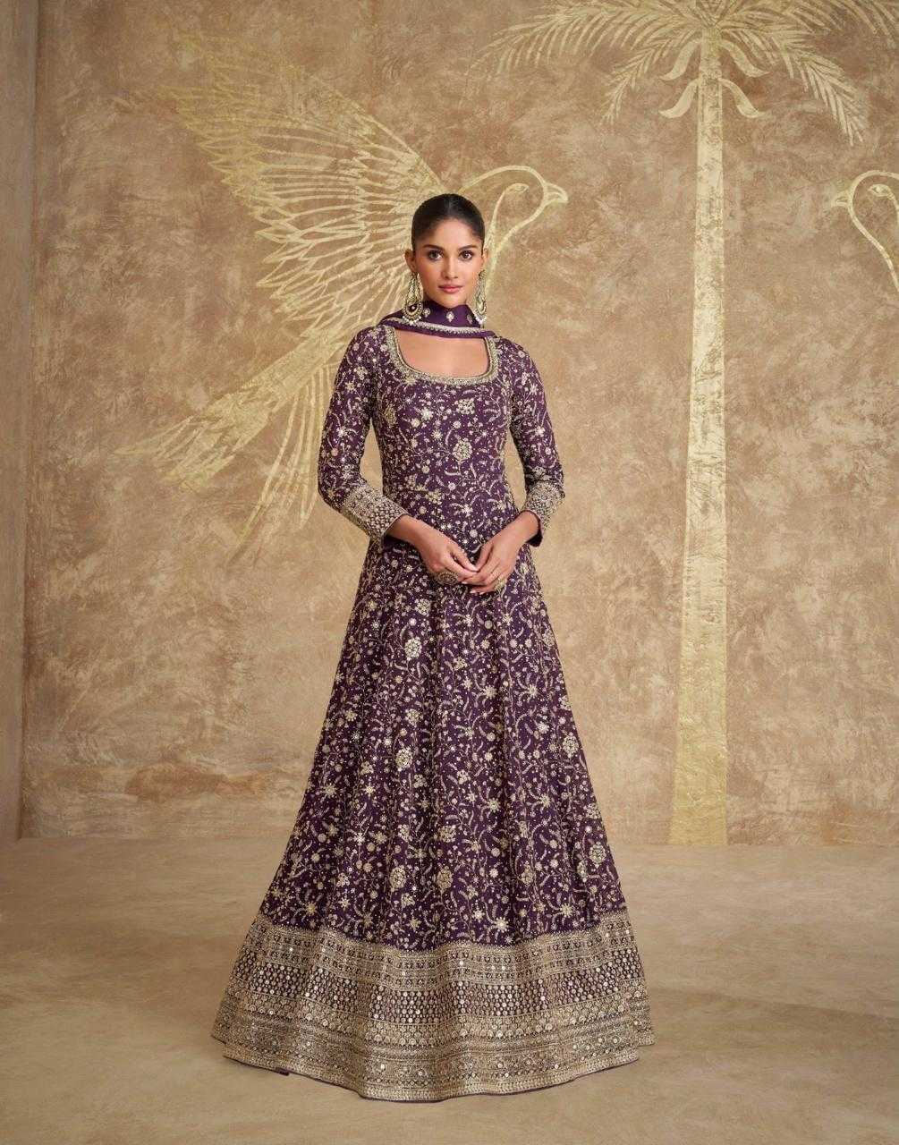YNF GEORGETTE SAYURI KESH233 ROYAL CLOTHING BRANDS WHOLESALE GOWNS MANUFACTURER