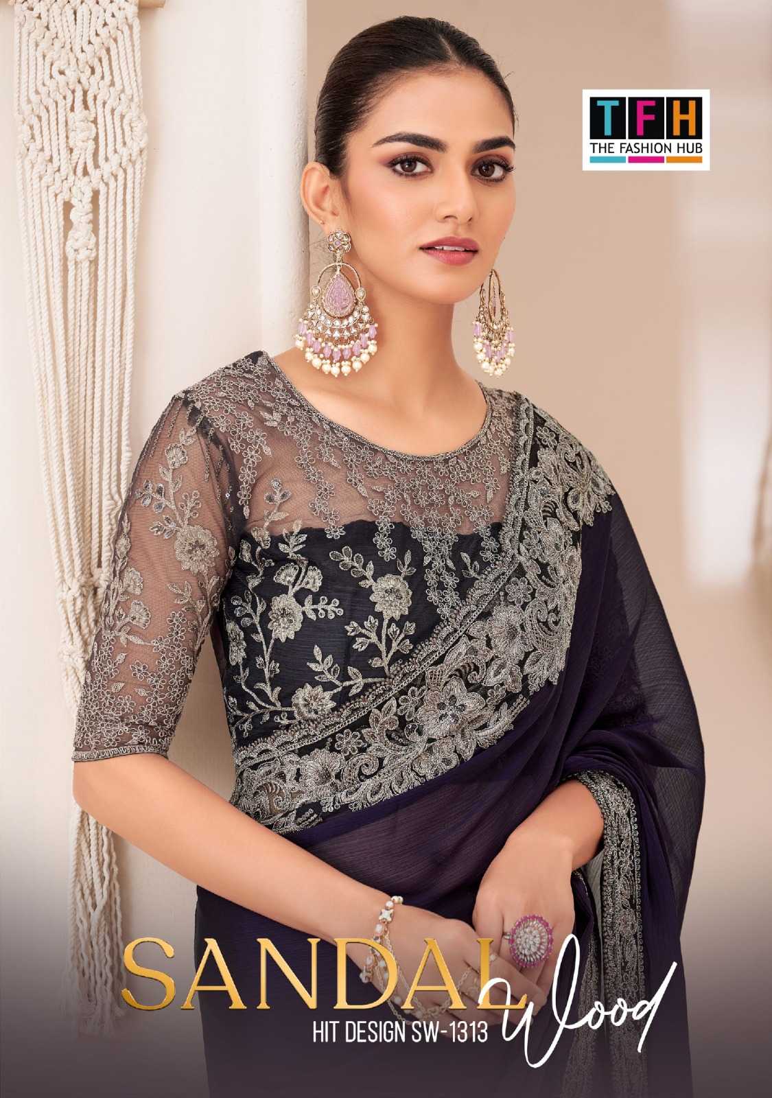 YNF GEORGETTE TFH KESH113 SANDAL CLOTHING BRANDS WHOLESALE SAREES MANUFACTURER