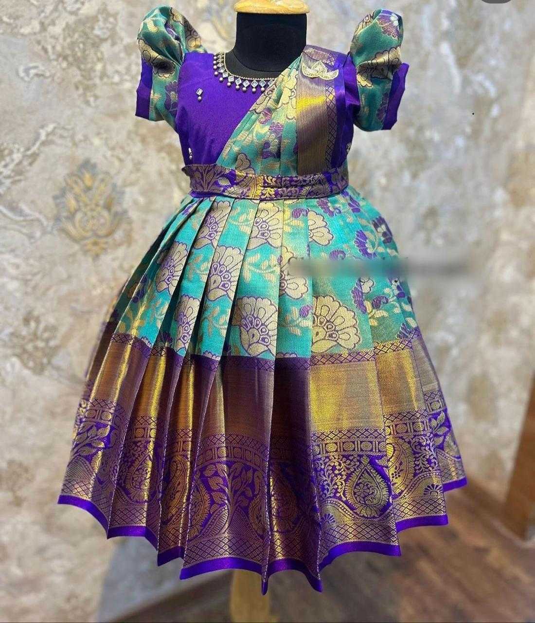 YNF KANJIVARAM SILK RIN192 8040 KIDS WEAR WHOLESALE KIDS WEDDING FESTIVEL GOWN MANUFACTURER