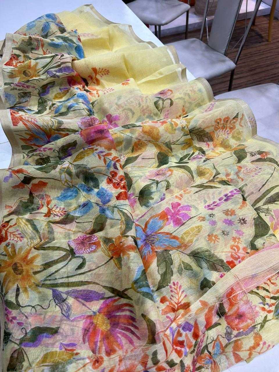 YNF LINEN KESH101 ANT138 LINEN SAREE WHOLESALE LINEN FLORA LADIES MANUFACTURER