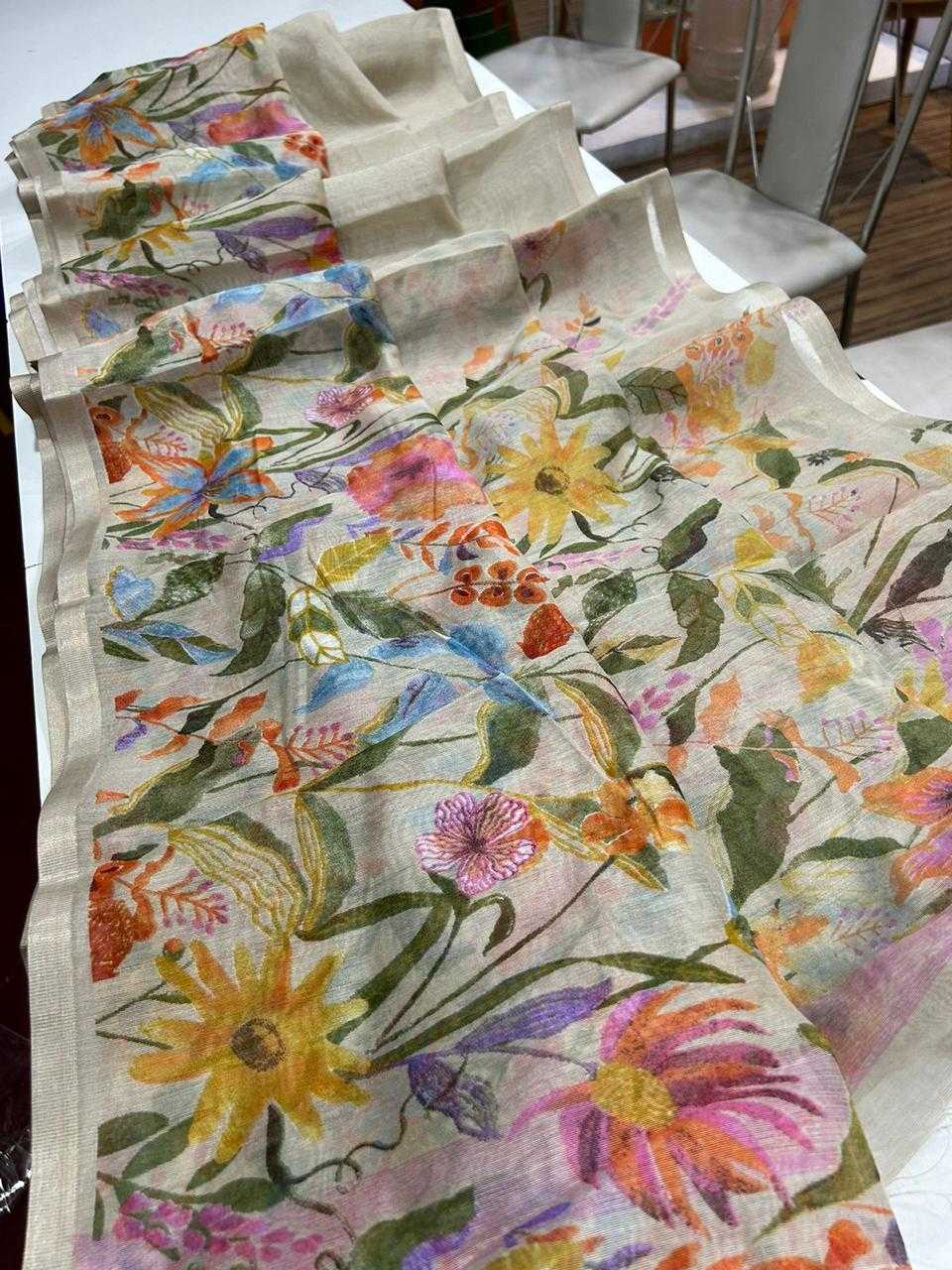 YNF LINEN KESH101 ANT138 LINEN SAREE WHOLESALE LINEN FLORA LADIES MANUFACTURER