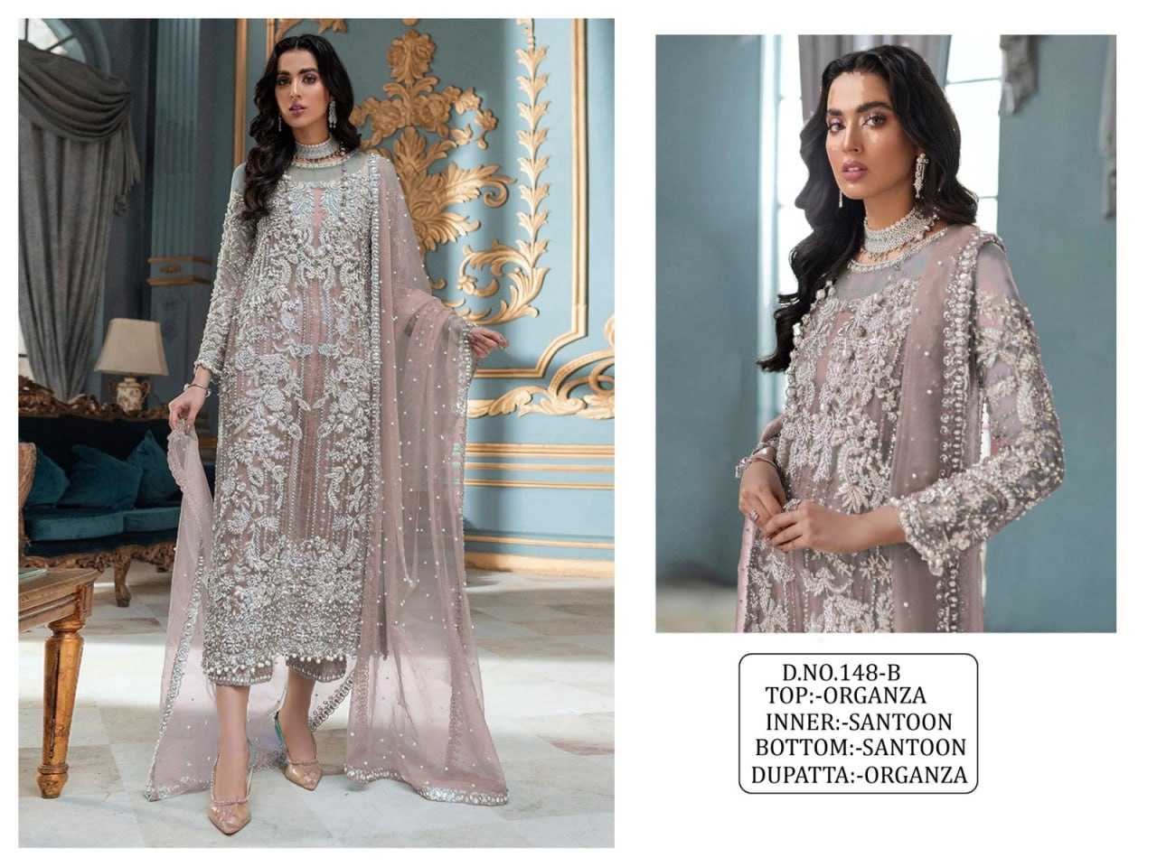 YNF ORGANZA RIN129 148 SUITS & DRESSES WHOLESALE EMBROIDERY SEMI STITCHED SUITS MANUFACTURER