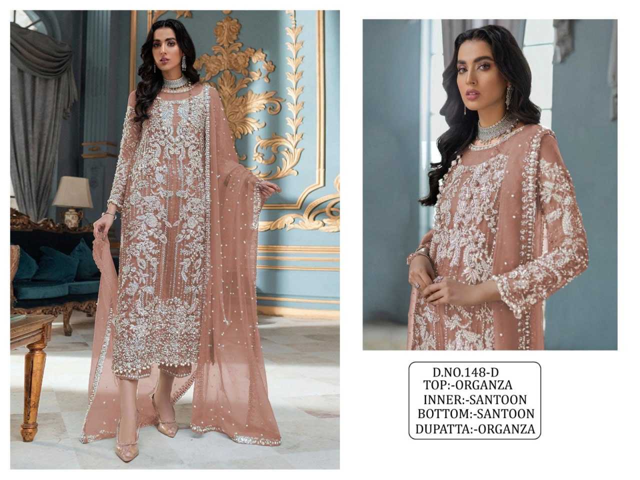 YNF ORGANZA RIN129 148 SUITS & DRESSES WHOLESALE EMBROIDERY SEMI STITCHED SUITS MANUFACTURER