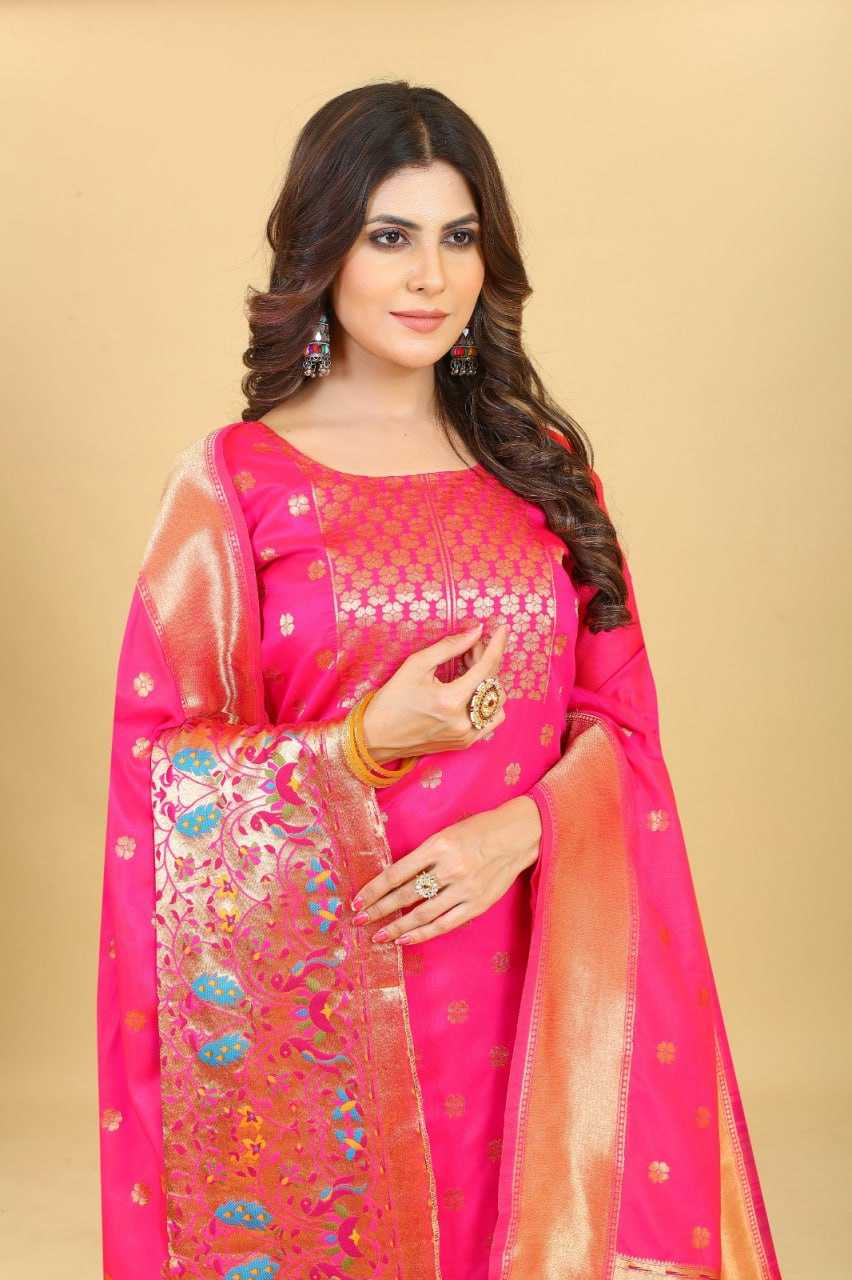 YNF PAITHANI SILK KESH217 ESHANI PAITHANI SUITS UNSTITCHED SUIT WHOLESALE  WEDDING LADSIES SILK SUITS MANUFACTURE