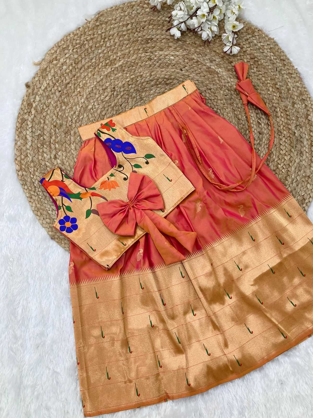 YNF PAITHANI SILK KESH238 RPF01 KIDS WEAR WHOLESALE KIDS LEHENGA TRADITIONAL OUTFITS KIDS LEHENGA FESTIVE WEAR KIDS WEDDING OUTFITS MANUFACTURER