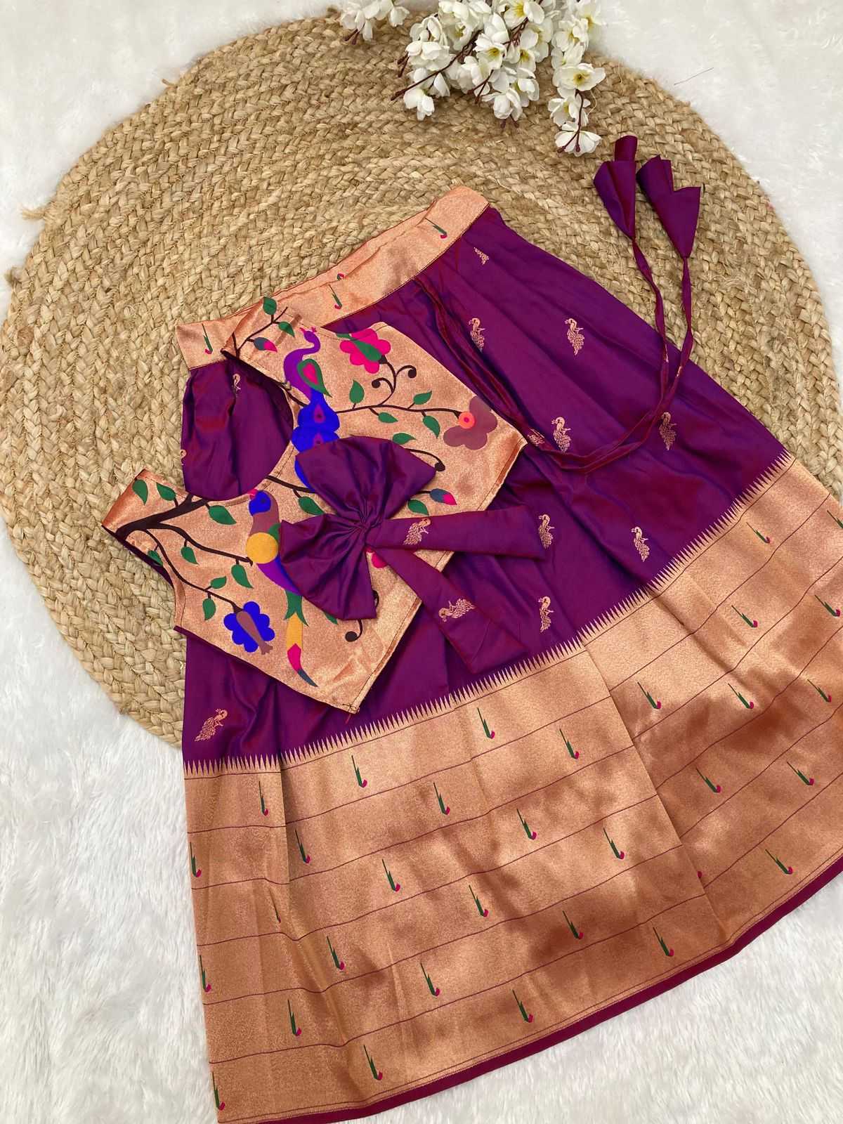 YNF PAITHANI SILK KESH238 RPF01 KIDS WEAR WHOLESALE KIDS LEHENGA TRADITIONAL OUTFITS KIDS LEHENGA FESTIVE WEAR KIDS WEDDING OUTFITS MANUFACTURER