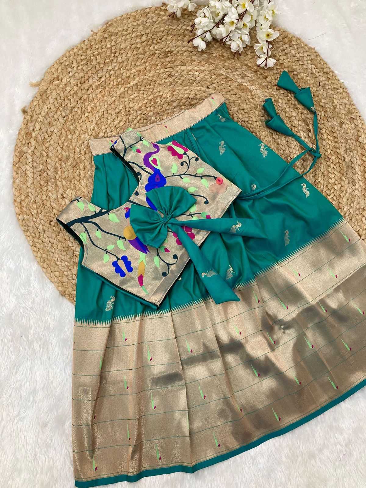 YNF PAITHANI SILK KESH238 RPF01 KIDS WEAR WHOLESALE KIDS LEHENGA TRADITIONAL OUTFITS KIDS LEHENGA FESTIVE WEAR KIDS WEDDING OUTFITS MANUFACTURER