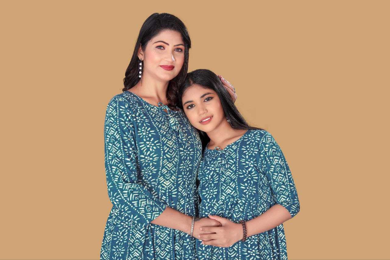 YNF RAYON RIN191 CHAND SITARE WHOLESALE MOTHER & DAUGHTER COMBO MANUFACTURER