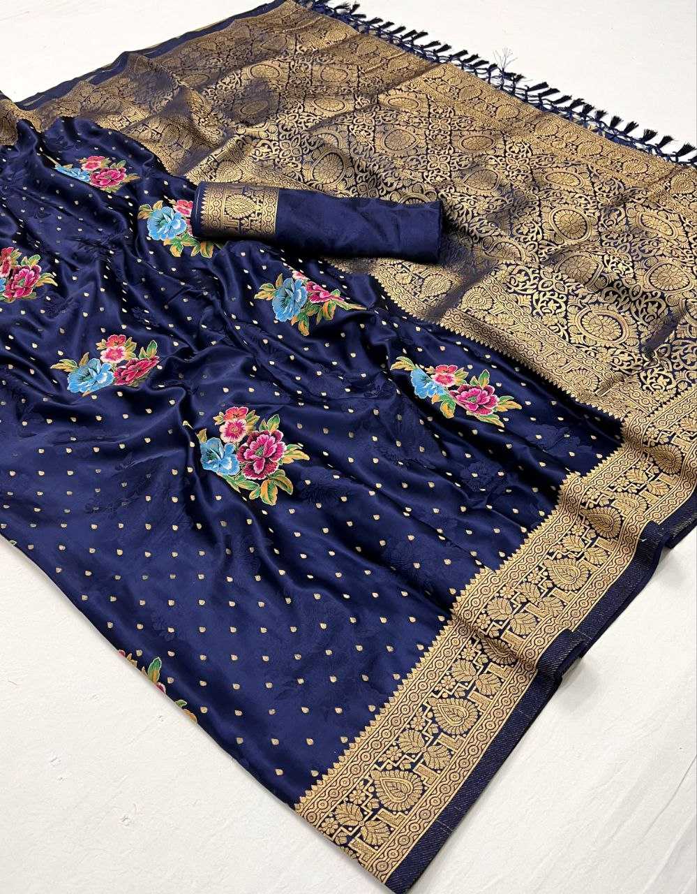 YNF SATIN RAJ TEX RIN195 KHALISSI SILK CLOTHING BRANDS WHOLESALE SAREES MANUFACTURER