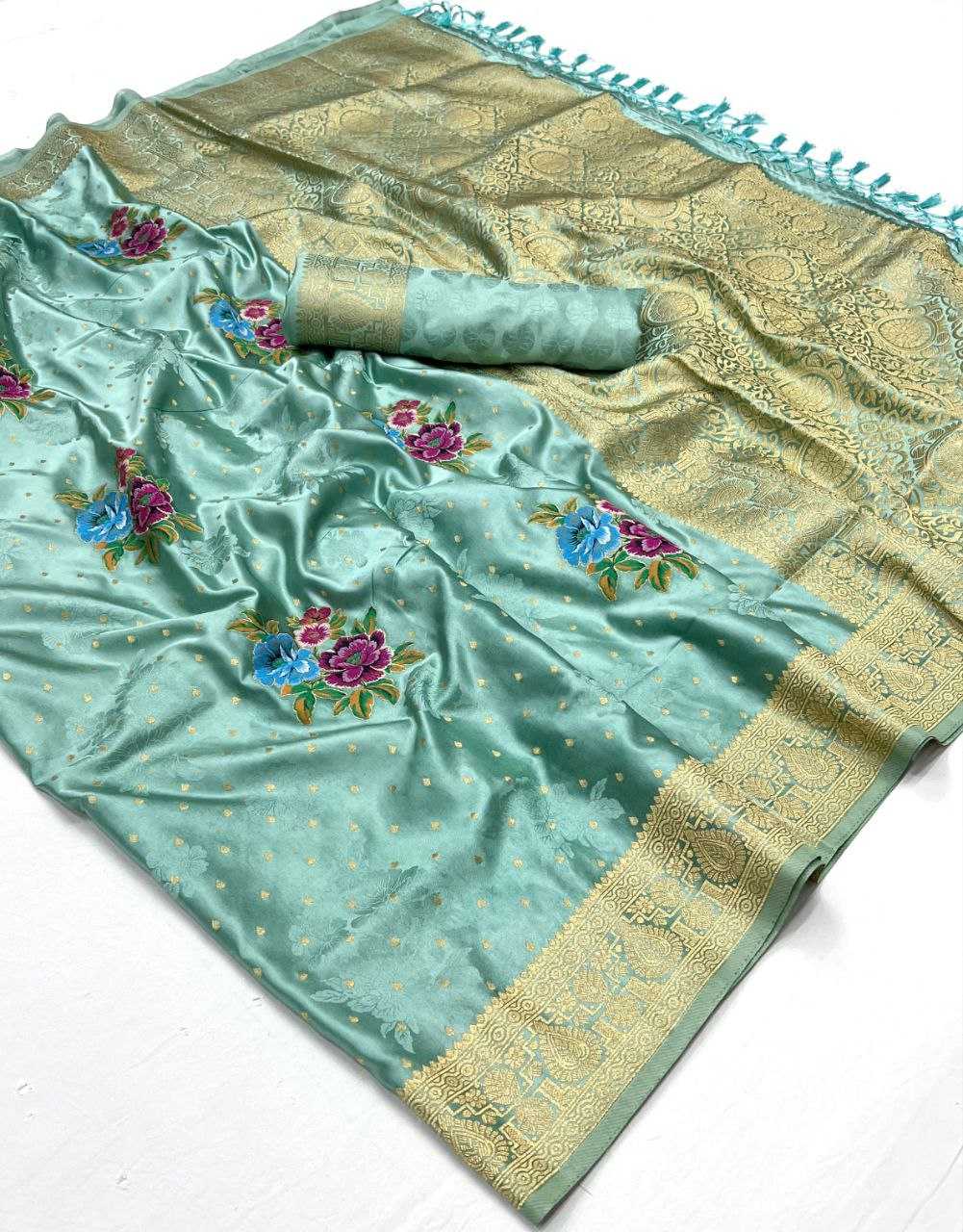 YNF SATIN RAJ TEX RIN195 KHALISSI SILK CLOTHING BRANDS WHOLESALE SAREES MANUFACTURER