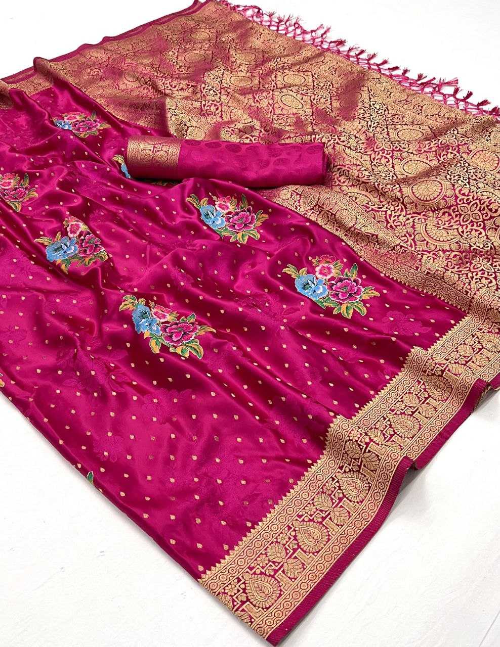 YNF SATIN RAJ TEX RIN195 KHALISSI SILK CLOTHING BRANDS WHOLESALE SAREES MANUFACTURER