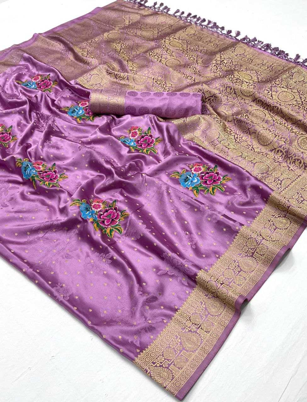 YNF SATIN RAJ TEX RIN195 KHALISSI SILK CLOTHING BRANDS WHOLESALE SAREES MANUFACTURER