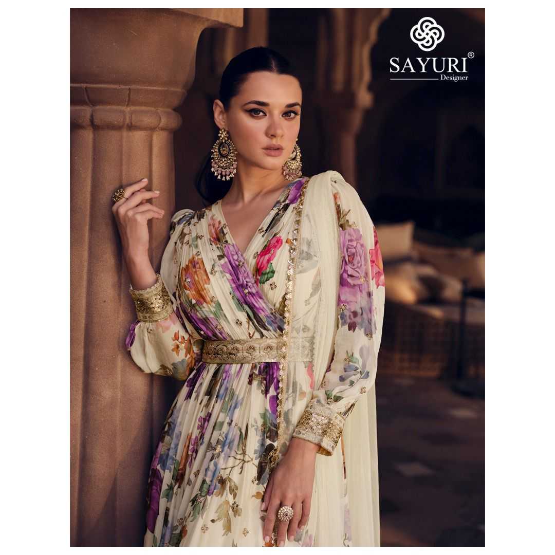 YNF SILK SAYURI KESH236 KESAR Nx CLOTHING BRANDS WHOLESALE GOWNS MANUFACTURER
