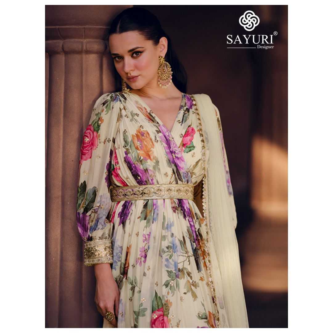 YNF SILK SAYURI KESH236 KESAR Nx CLOTHING BRANDS WHOLESALE GOWNS MANUFACTURER