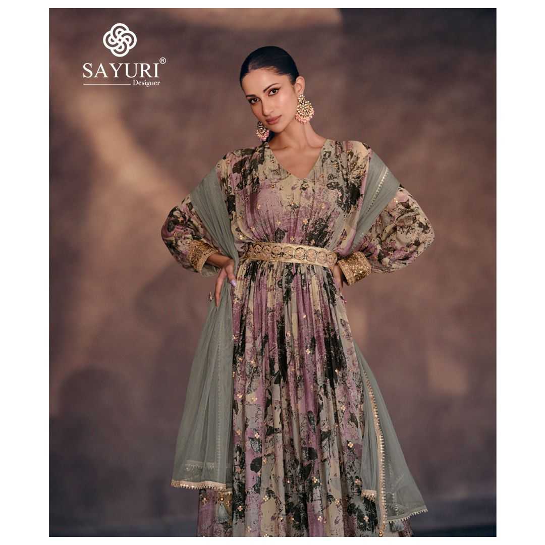 YNF SILK SAYURI KESH236 KESAR Nx CLOTHING BRANDS WHOLESALE GOWNS MANUFACTURER