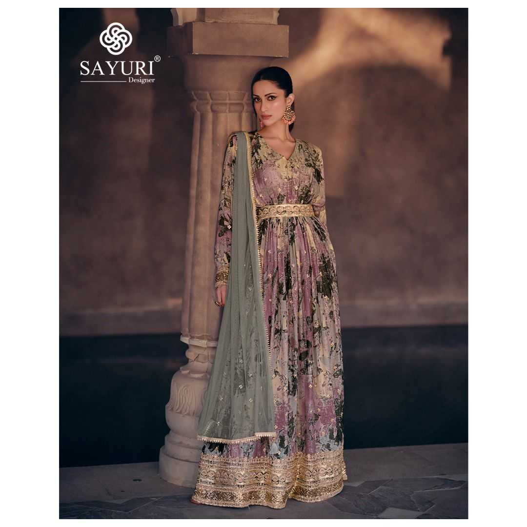 YNF SILK SAYURI KESH236 KESAR Nx CLOTHING BRANDS WHOLESALE GOWNS MANUFACTURER