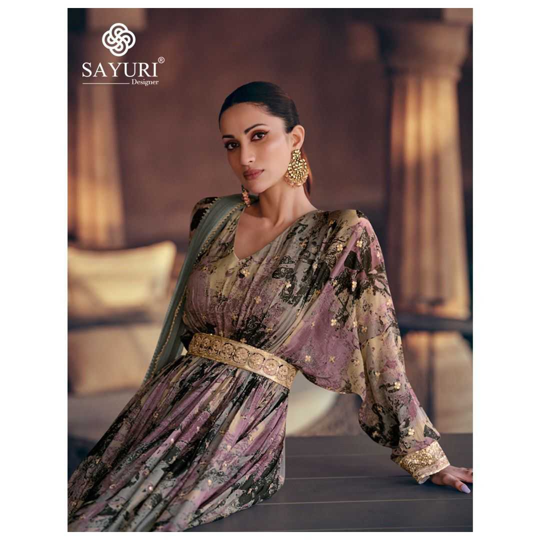 YNF SILK SAYURI KESH236 KESAR Nx CLOTHING BRANDS WHOLESALE GOWNS MANUFACTURER