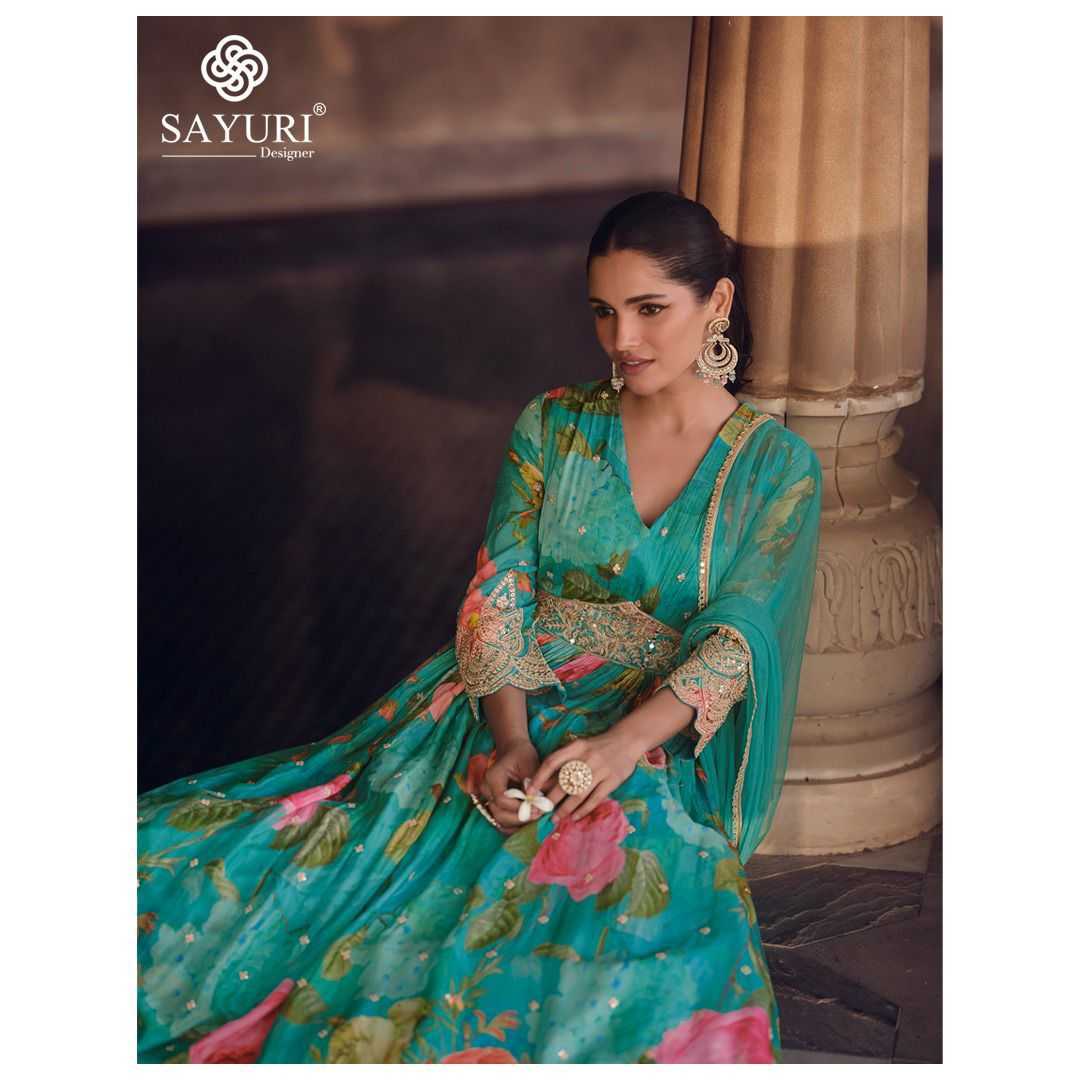 YNF SILK SAYURI KESH236 KESAR Nx CLOTHING BRANDS WHOLESALE GOWNS MANUFACTURER