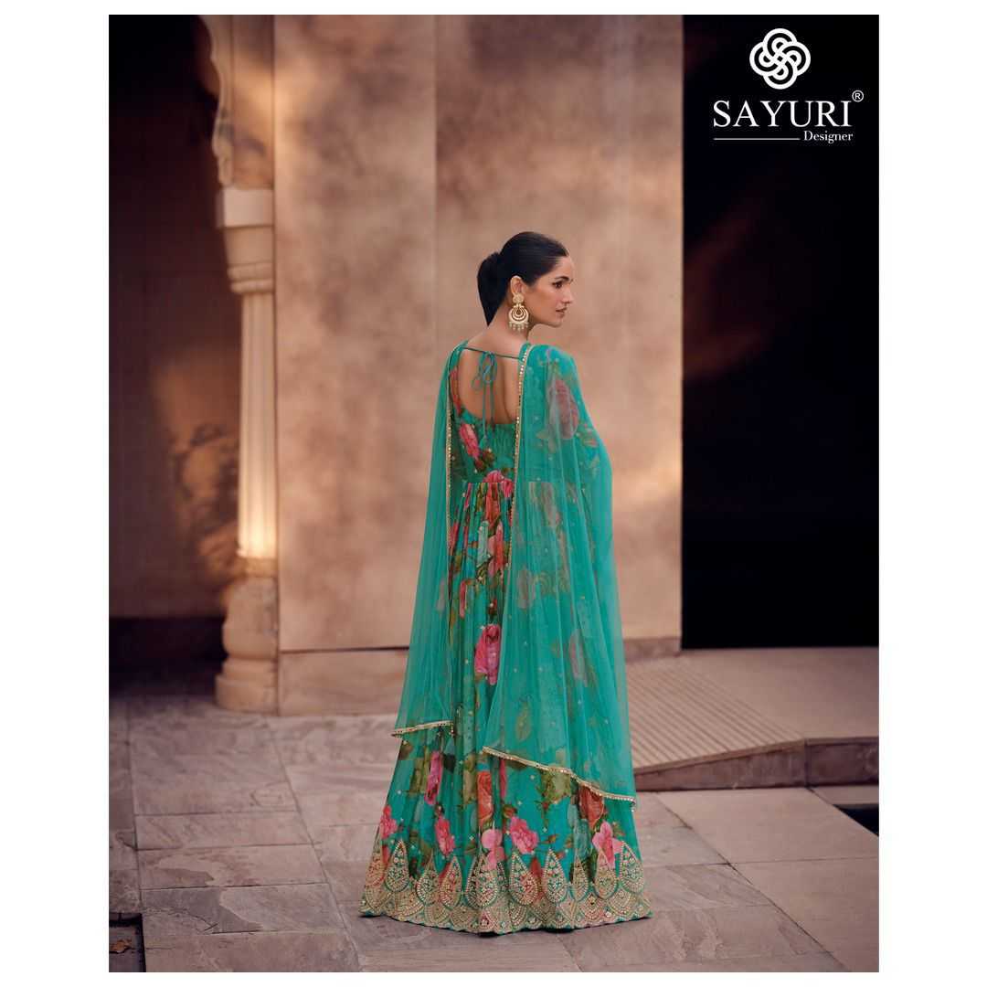 YNF SILK SAYURI KESH236 KESAR Nx CLOTHING BRANDS WHOLESALE GOWNS MANUFACTURER